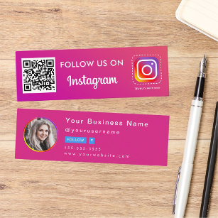 Cartão De Visita Mini Instagram Professional Photo Siga-Me Qr Code Min