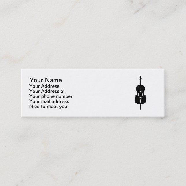 Cartão De Visita Mini Instrumento do violoncelo (Frente)