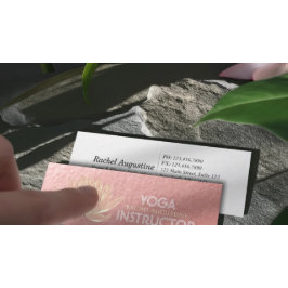 Cartão De Visita Mini Instrutor de Meditação de Lotus Yoga, Dourado, ros