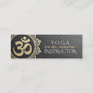 Cartão De Visita Mini Instrutor de Meditação YOGA Black Dourado OM Manda
