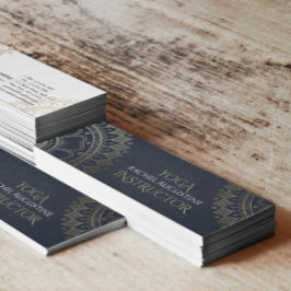 Cartão De Visita Mini Instrutor de Meditação Yoga Dourado Mandala Marinh