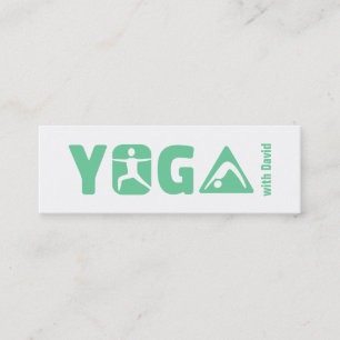 Cartão De Visita Mini Instrutor de Yoga Minimalista Moderno Freelancer