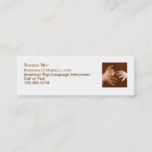 Cartão De Visita Mini Intérprete do linguagem gestual