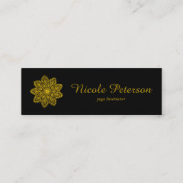 Cartão De Visita Mini Ioga - laço Dourado