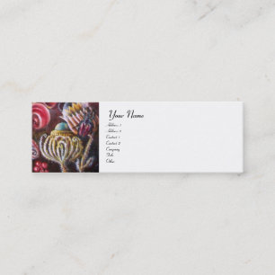 Cartão De Visita Mini JARDIM DE MELISSA, branco, azul roxo