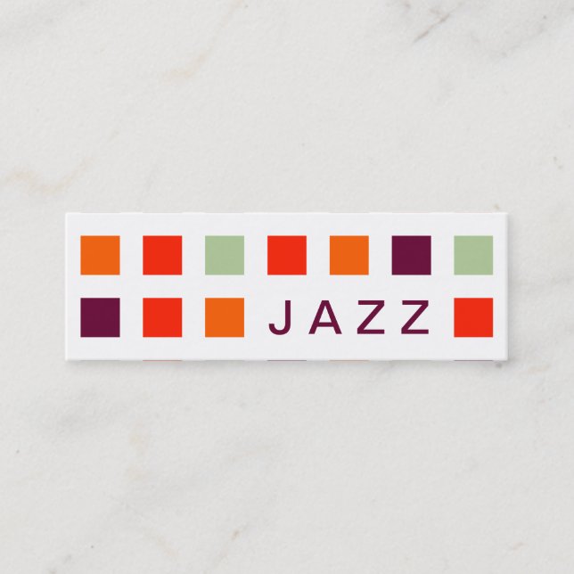 Cartão De Visita Mini JAZZ (quadrados modernos) (Frente)