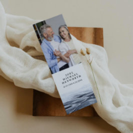 Cartão De Visita Mini JOEL Minimalista Ocean Water Funeral Poem Bookmark