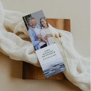 Cartão De Visita Mini JOEL Minimalista Ocean Water Funeral Poem Bookmark