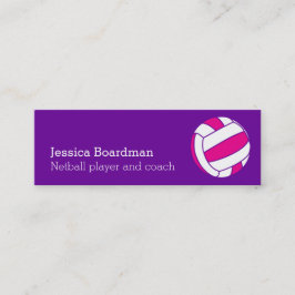 Cartão De Visita Mini Jogador de bola de futebol do Netball, treinador r