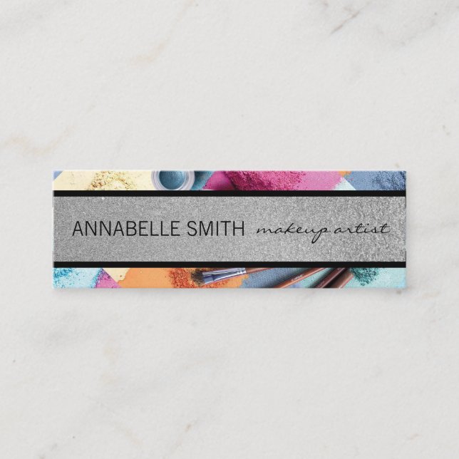 Cartão De Visita Mini Kisses / Artista De Maquiagem / Pó De Maquiagem (Frente)