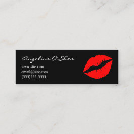 Cartão De Visita Mini Lábio Negro e Vermelho