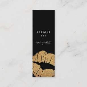 Cartão De Visita Mini lábios minimalistas da maquiagem de estilistas mod
