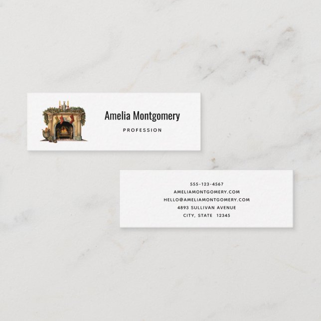Cartão De Visita Mini Lareira Vitoriana Cozy (Frente/Verso)