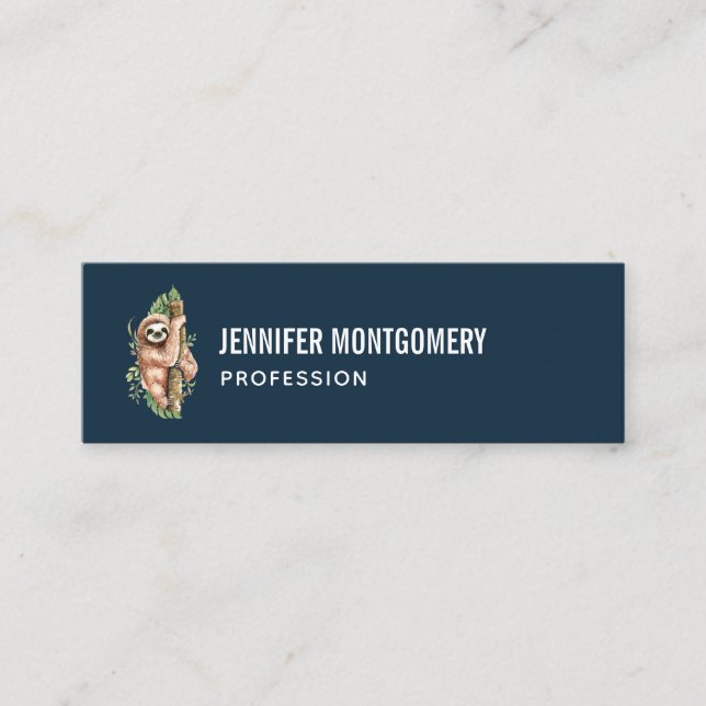 Cartão De Visita Mini Largura de Cores Aquáticas e Folhas Tropicais (Frente)