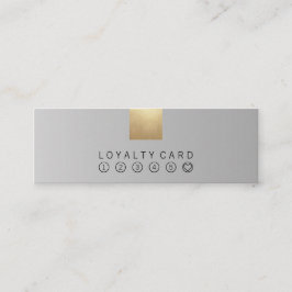 Cartão De Visita Mini Lealdade cinzenta Pastel moderna elegante do ouro
