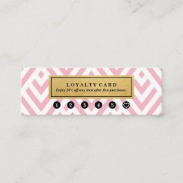 Cartão De Visita Mini Lealdade Dourado do rosa do acento do teste padrão