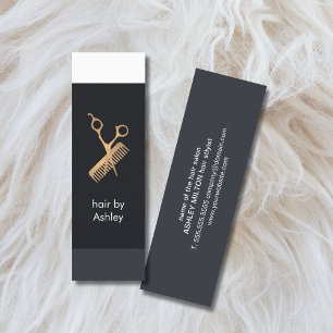 Cartão De Visita Mini Legal Azul Azul, Banhas Brancas Faux Dourado Estil