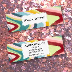 Cartão De Visita Mini Legal ondulações coloridas