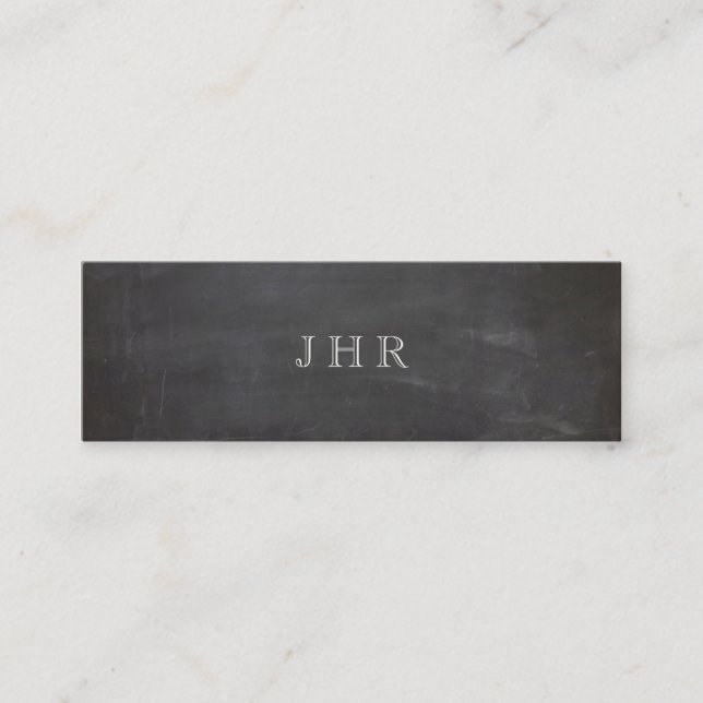 Cartão De Visita Mini Legal Russo Monograma Monograma Preto (Frente)