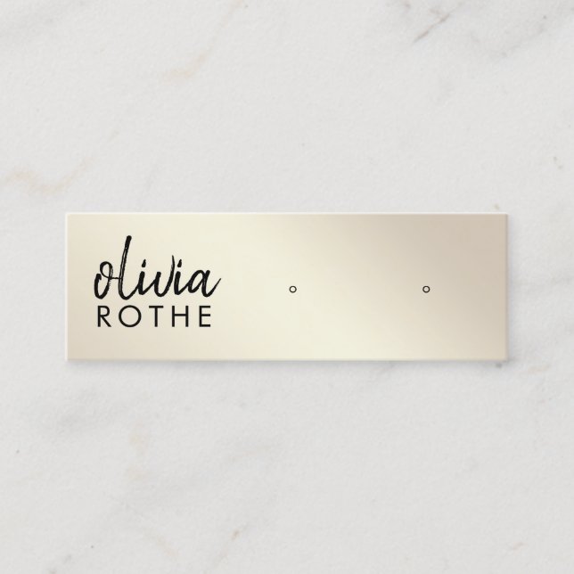 Cartão De Visita Mini Leitura Dourada de Gradiente de Script (Frente)