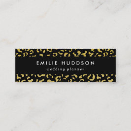 Cartão De Visita Mini Leopardo Dourado, Brilhante Dourada, Padrão-Leopar