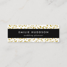 Cartão De Visita Mini Leopardo Dourado, Brilho Dourado, Impressão Leopar