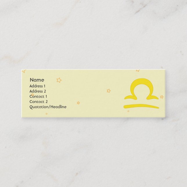 Cartão De Visita Mini Libra - magro (Frente)