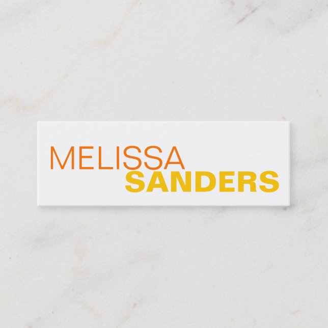 Cartão De Visita Mini Limpar a rede pessoal laranja de dois tons (Frente)