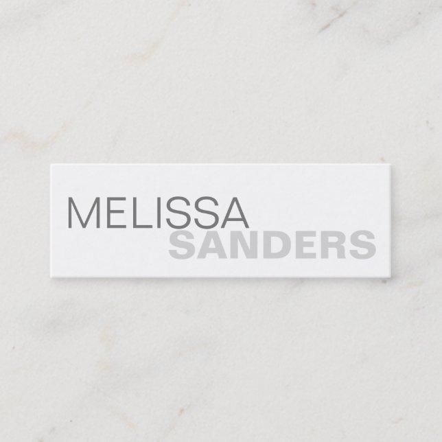 Cartão De Visita Mini Limpar cinza negrito com dois tons de rede pessoal (Frente)