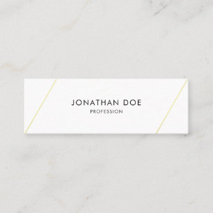 Cartão De Visita Mini Linhas Douradas Simples e Elegantes Modernas e Min