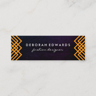 Cartão De Visita Mini Linhas geométricas Luxe textura do chique