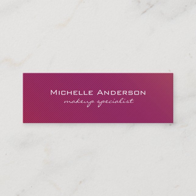 Cartão De Visita Mini Linhas magenta minimalistas (Frente)