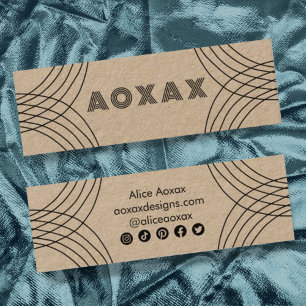 Cartão De Visita Mini Linhas Minimalistas Abstrato Formas Exclusivas Kra