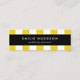 Cartão De Visita Mini Listras Amarelas, Listras Brancas, Padrões Lançado