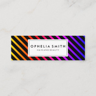 Cartão De Visita Mini Listras chiques coloridas