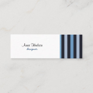 Cartão De Visita Mini Listras (linhas paralelas) - preto azul