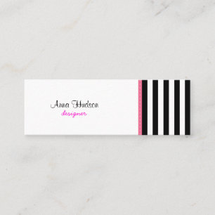 Cartão De Visita Mini Listras (linhas paralelas) - preto branco