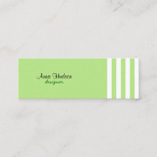 Cartão De Visita Mini Listras (linhas paralelas) - verde branco