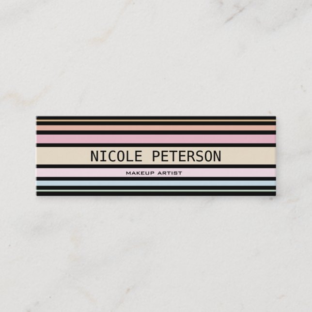 Cartão De Visita Mini listras pastel modernas (Frente)
