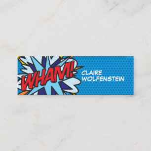 Cartão De Visita Mini Livro de Quadrinhos Pop Art Personalizado WHAM!