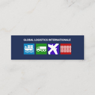 Cartão De Visita Mini Logística profissional à moda retro simples