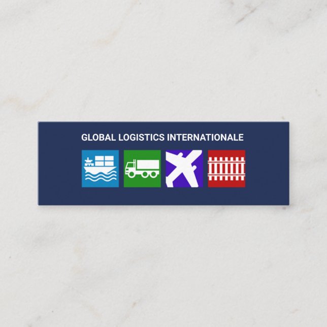 Cartão De Visita Mini Logística profissional à moda retro simples (Frente)