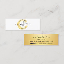 Cartão De Visita Mini Logo de Estilista Personalizado com Efeito de Pint