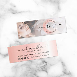 Cartão De Visita Mini Logo de Foto Personalizado com Pintura Minimalista