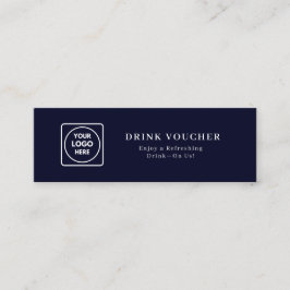Cartão De Visita Mini Logotipo Azul Marinho | Voucher de Bebida Corporat