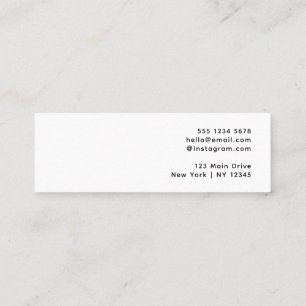 Cartão De Visita Mini Logotipo Branco   Branding de Brincos de Argola de