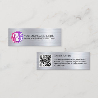 Cartão De Visita Mini Logotipo da Equipe da Empresa & Código QR & Texto