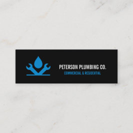 Cartão De Visita Mini Logotipo de canalização profissional com queda e p