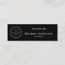 Cartão De Visita Mini Logotipo de código QR Mídia social branca e preto