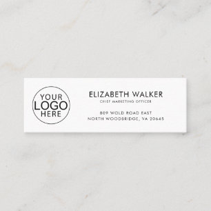 Cartão De Visita Mini Logotipo de Empresa Moderno Personalizado Marketin